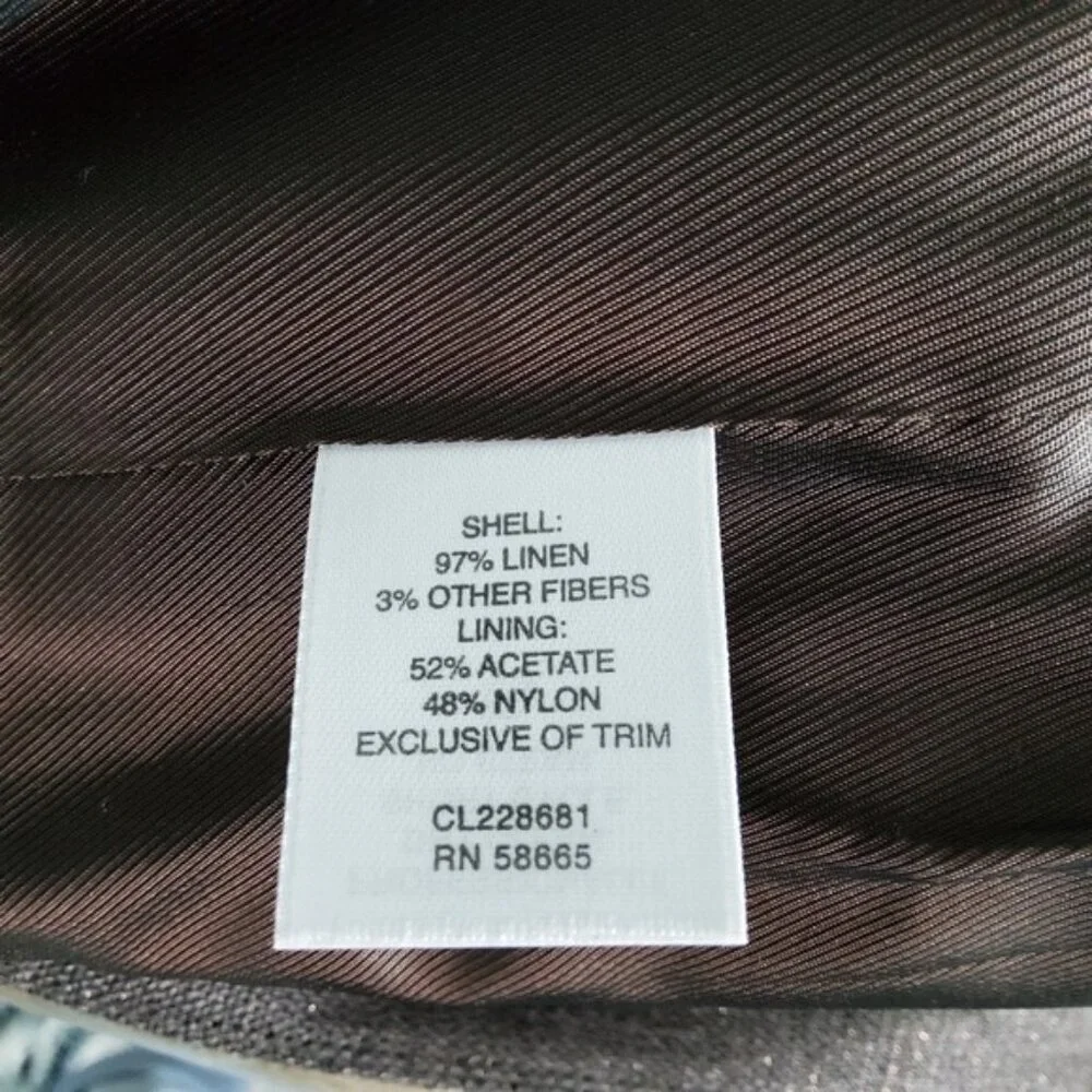 Classiques Entier Sequin Embellished 3/4 Sleeve Blazer Brown Size Small - Picture 6 of 9